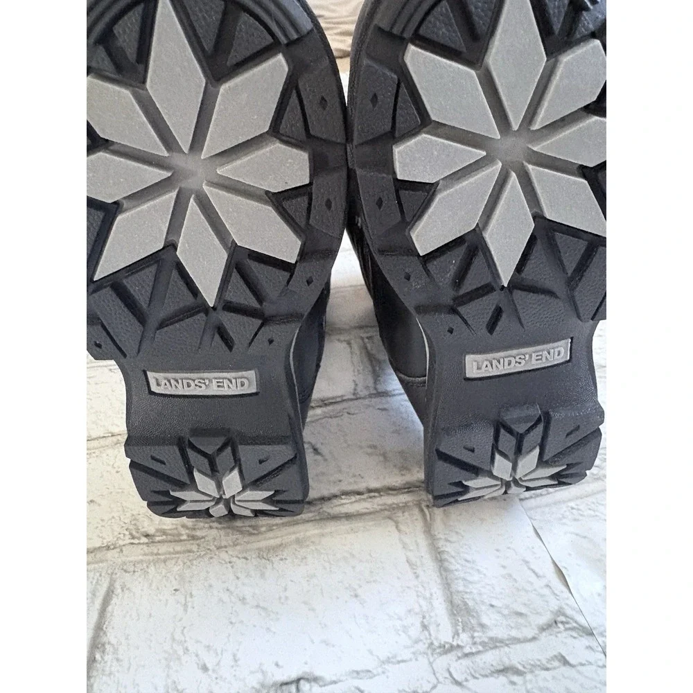 Lands' End Snowflake Insulated Winter Snow Boots, Size 11, Black NWT